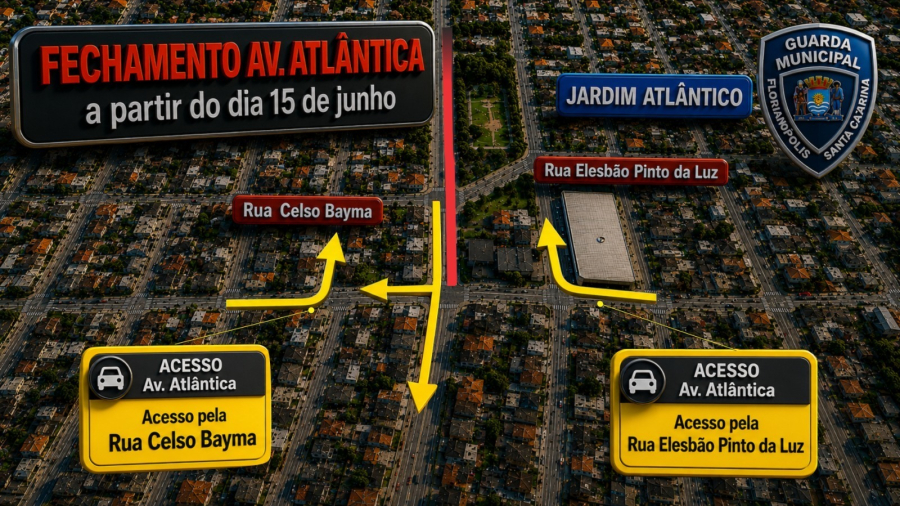 Avenida Atlântica terá interdição para obras de ampliação da rede de esgoto em Florianópolis