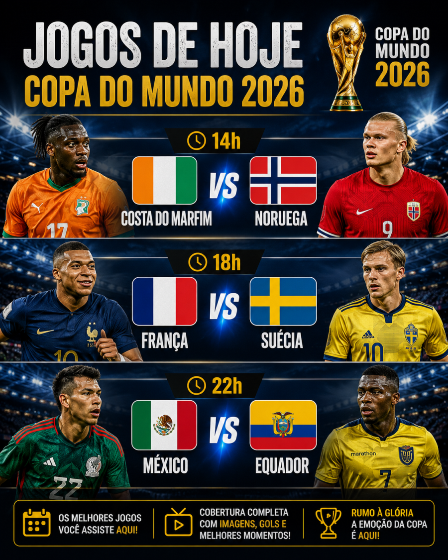 Confira a programação desta terça-feira pelas oitavas de final da Copa do Mundo de 2026